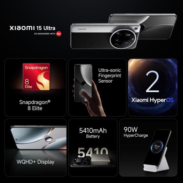 Xiaomi 15 Ultra (Silver Chrome, 16GB RAM, 512GB Storage)