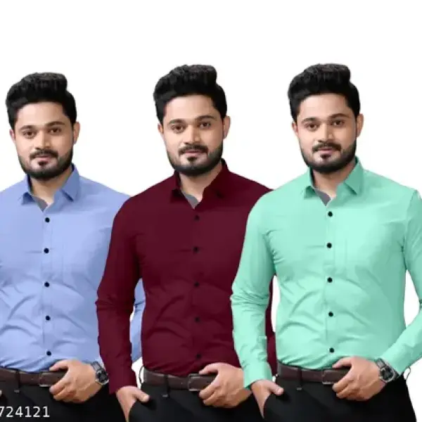 full Sleeve Cotton Shirt For Men ( Pakc Of 3 Shirt )