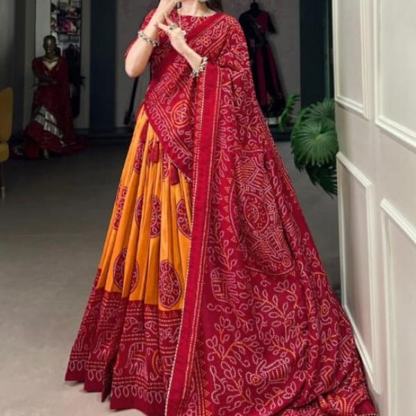 Pure Dolla silk chaniya choli with viving mill foil concept