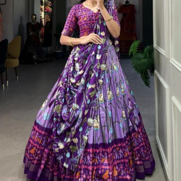Pure Dolla silk chaniya choli with viving mill foil concept