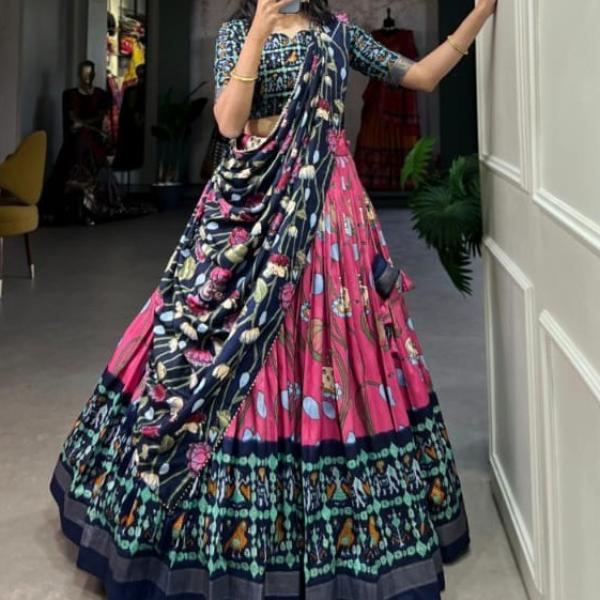 Pure Dolla silk chaniya choli with viving mill foil concept