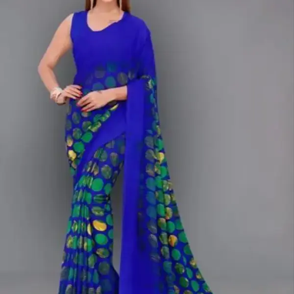 Georgette Pink Applique Saree