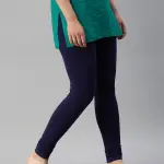 Ankle Length Leggings Cotton-Navy Blue