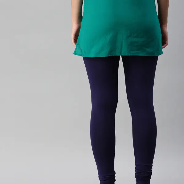 Ankle Length Leggings Cotton-Navy Blue