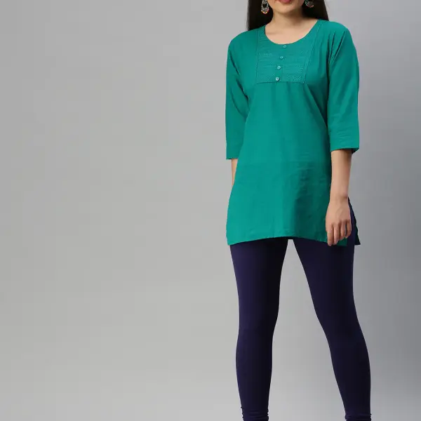 Ankle Length Leggings Cotton-Navy Blue
