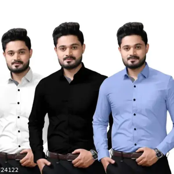 full Sleeve Cotton Shirt For Men ( Pakc Of 3 Shirt )