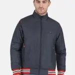 Men NAvy Blue Solid Jacket