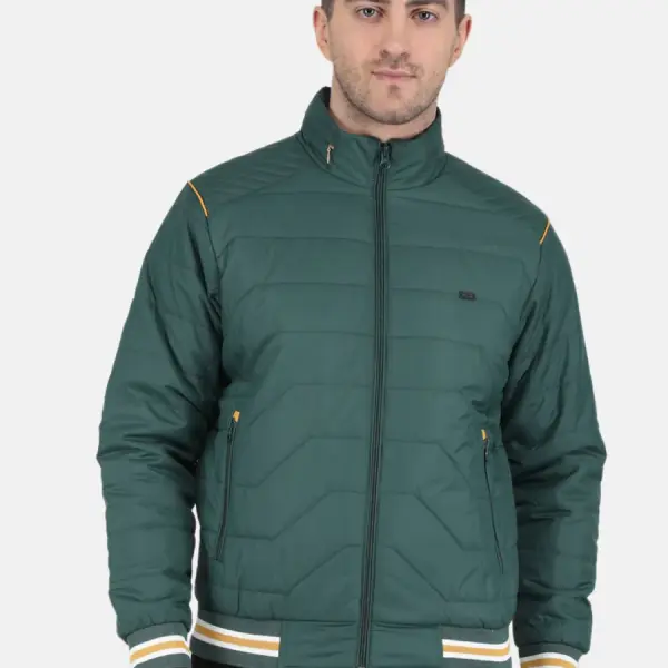 Men Olive Solid Jacket