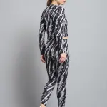 Rock.it Women Black Printed Round Neck Full Sleeve Tracksuit