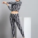 Rock.it Women Black Printed Round Neck Full Sleeve Tracksuit