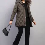 Women Olive Solid Hooded Full Sleeve Jacket