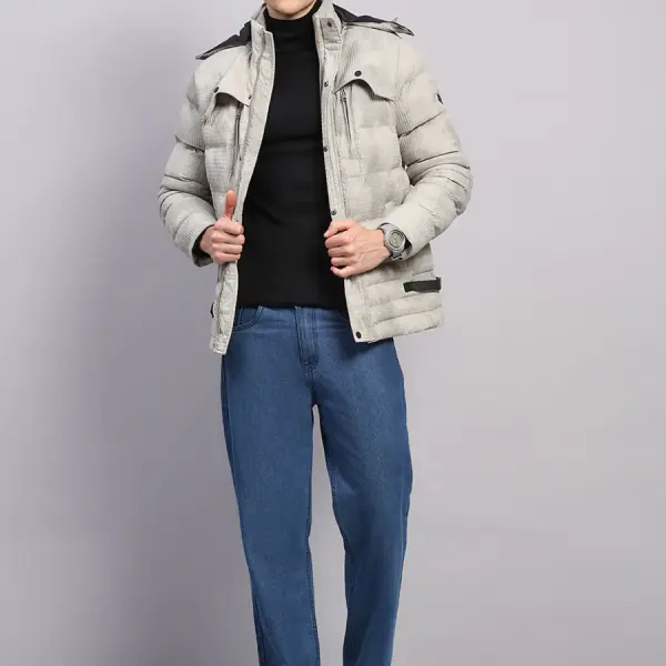 Men Beige Solid Hooded Full Sleeve Jacket