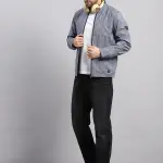 Men Navy Blue Solid Hooded Full Sleeve Reversible Jacket