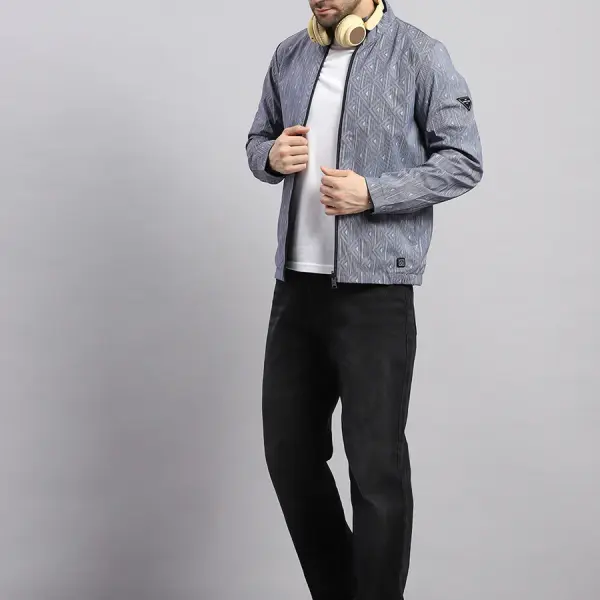 Men Navy Blue Solid Hooded Full Sleeve Reversible Jacket