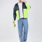 Men Green Printed Collar Full Sleeve Jacket