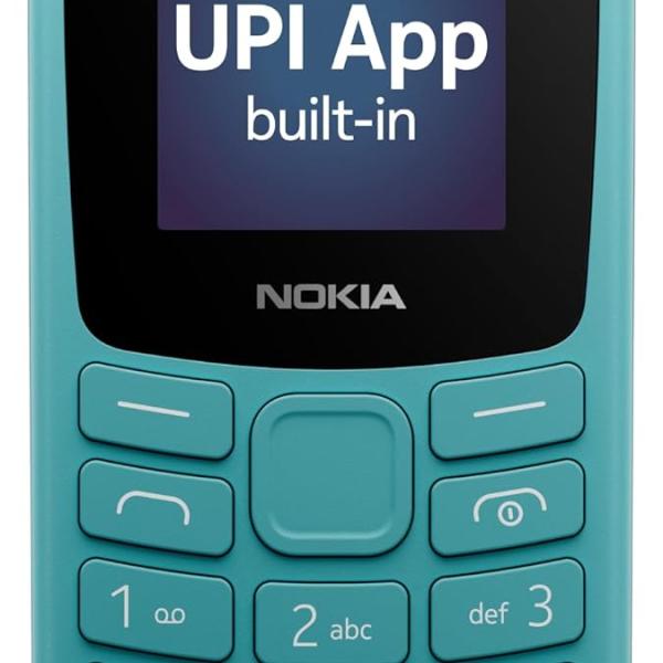 Nokia All-New 105 Single Sim Keypad Phone with Built-in UPI Payments, Long-Lasting Battery, Wireless FM Radio | Cyan