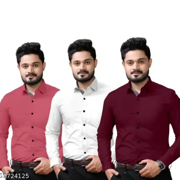 full Sleeve Cotton Shirt For Men ( Pakc Of 3 Shirt )