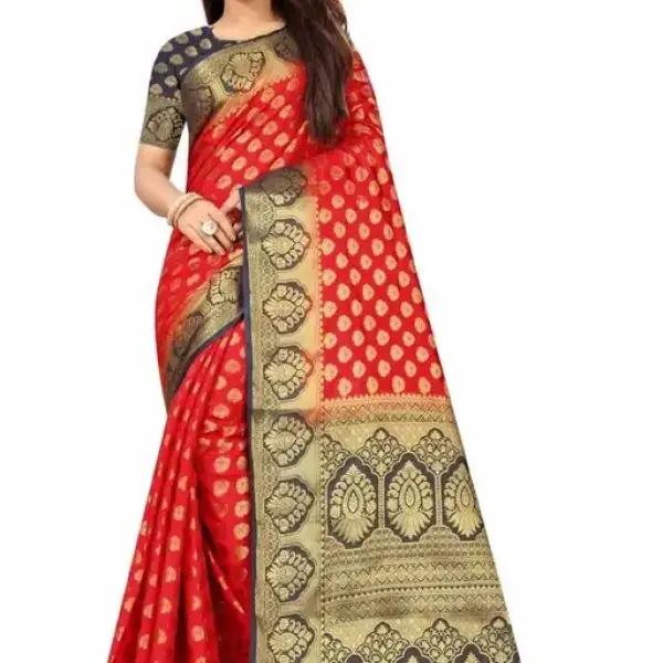 Women's cotton silk multicolour Saree