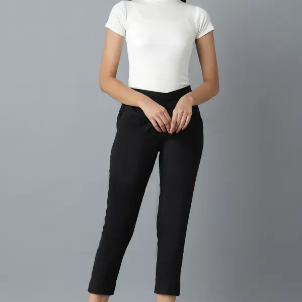 Black Cotton Trouser