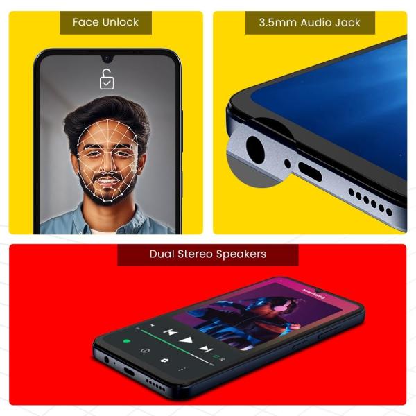Lava O3 (Glossy Blue, 3 GB RAM, 64 GB Storage) | Biggest 6.75" HD+ Display | 13MP AI Dual Rear Camera | 5000 mAh Battery | Secure Face Unlock |...