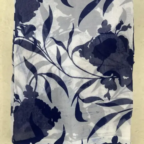 Georgette Printed Saree (With Lace)