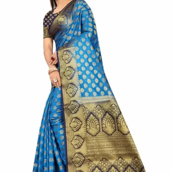 Women's cotton silk multicolour Saree