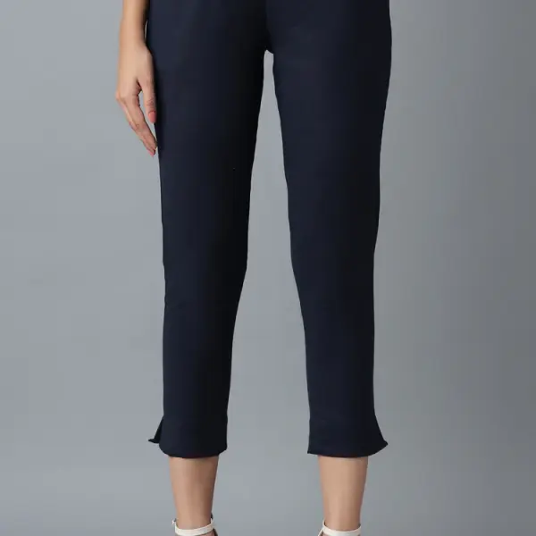 Navy Cotton Trouser