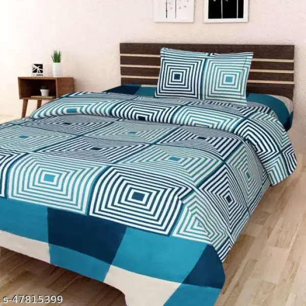 3d single bedsheet with 1 pillow cover.Size(60x90)inch., Pillow size(16x26)inch