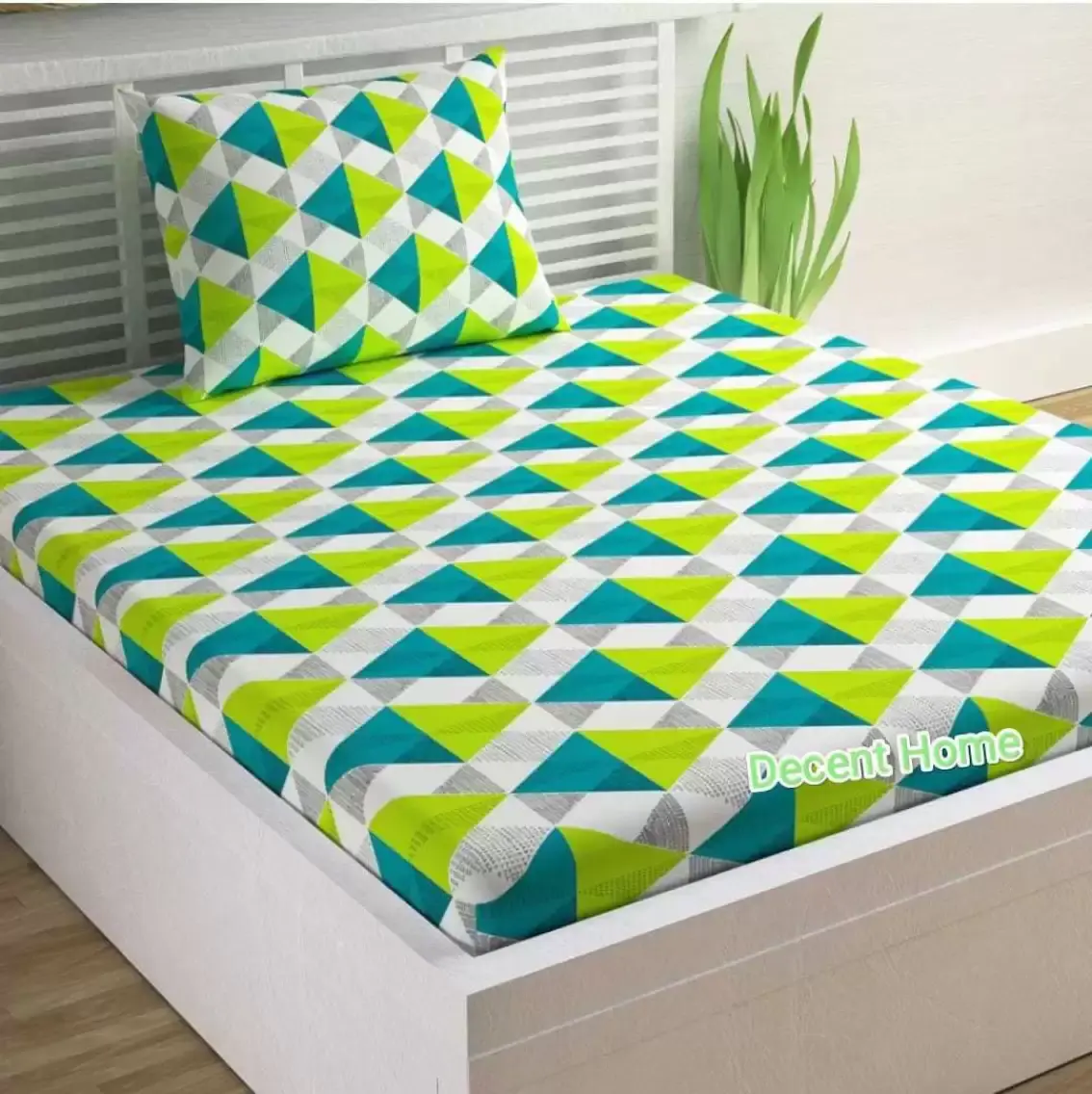 Single Bedsheet (Pack of 1, Green)