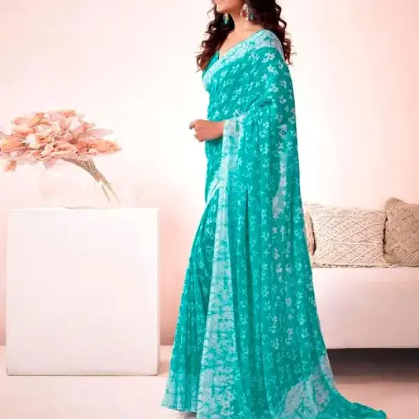  New Arrival Latest Georgette Printed Saree