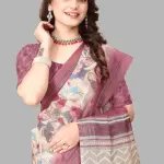 Women's Linen cotton Woven Saree