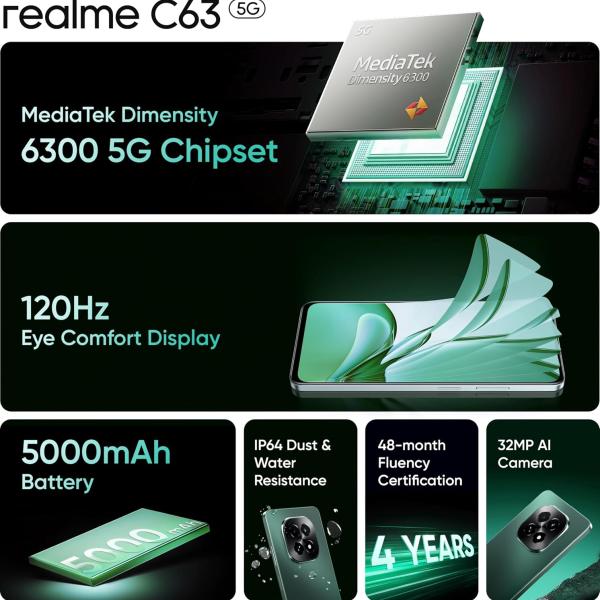realme C63 5G (Forest Green, 8GB RAM, 128GB Storage)