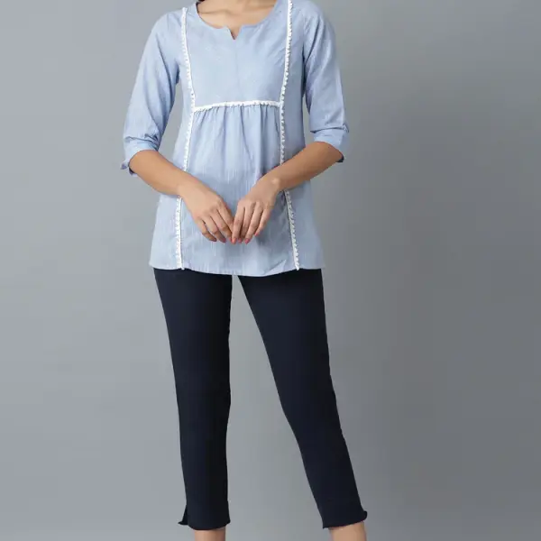 Navy Cotton Trouser