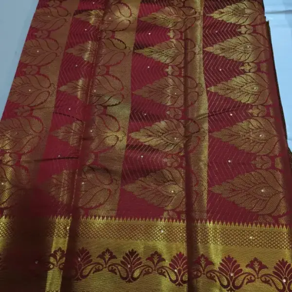 Balaton Silk Banarasi Silk Mint Green Beads & Stones Saree