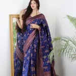  Fancy Banarasi Jacquard Self Designed Silk Saree