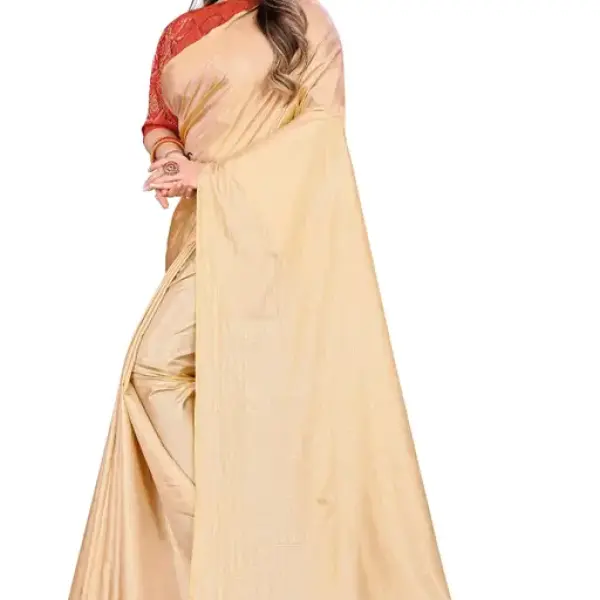 Viv Fashion Plain Bollywood Style Sana Silk Saree