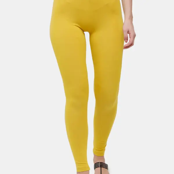 Ankle Length Leggings Cotton Light Mustard