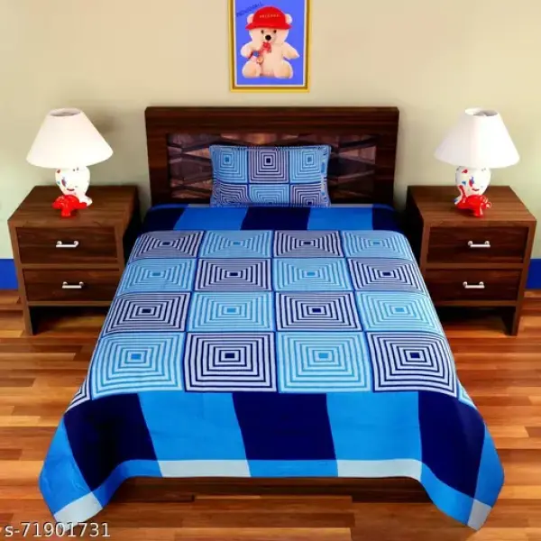 1 double bedsheet & one pillow cover