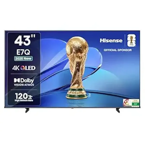 Hisense 108 cm (43 inches) E7Q Series 4K Ultra HD Smart QLED TV 43E7Q (Black)