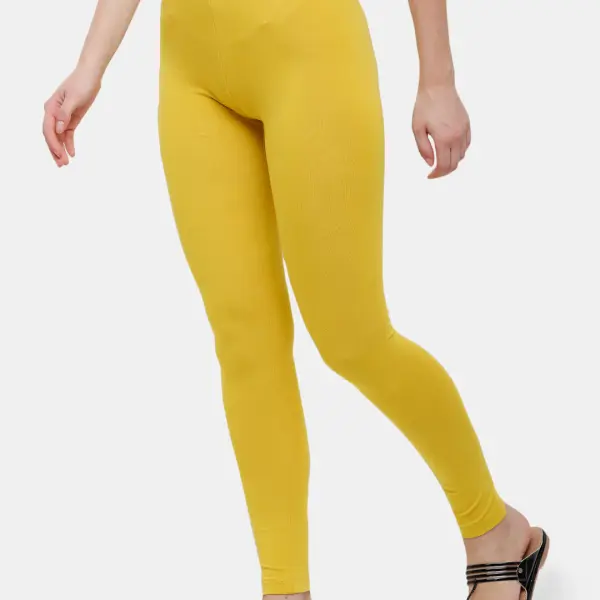 Ankle Length Leggings Cotton Light Mustard