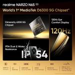 realme NARZO N65 5G (Amber Gold 8GB RAM, 128GB Storage) India's 1st D6300 5G Chipset | Ultra Slim Design | 120Hz Eye Comfort Display | 50MP AI Camera| Charger in The Box