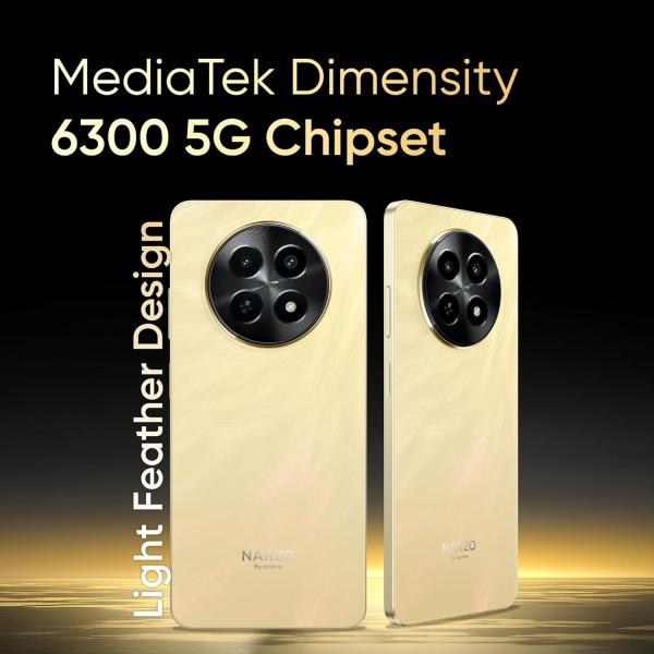 realme NARZO N65 5G (Amber Gold 8GB RAM, 128GB Storage) India's 1st D6300 5G Chipset | Ultra Slim Design | 120Hz Eye Comfort Display | 50MP AI Camera| Charger in The Box