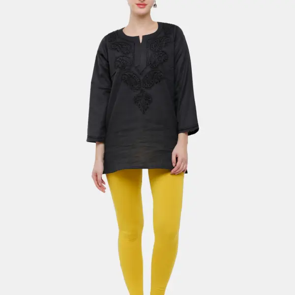 Ankle Length Leggings Cotton Light Mustard