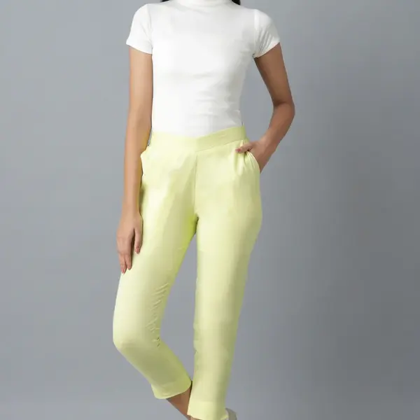 Yellow Cotton Trouser