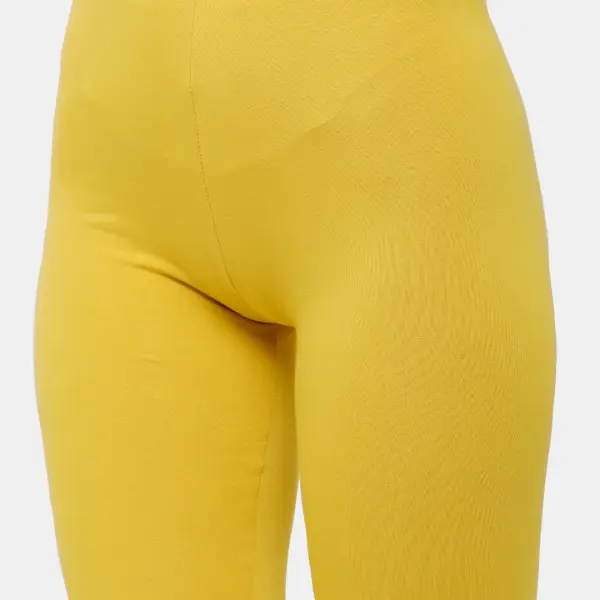 Ankle Length Leggings Cotton Light Mustard