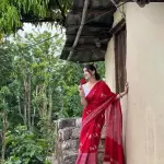  THE LIVING CRAFT Jaipuri Hand Block Printed Soft Cotton Mulmul Saree
