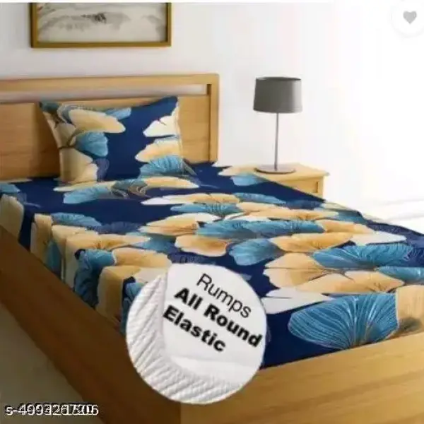 Super Soft Single (Elastic)Bedsheet with 1 Pillow Covers