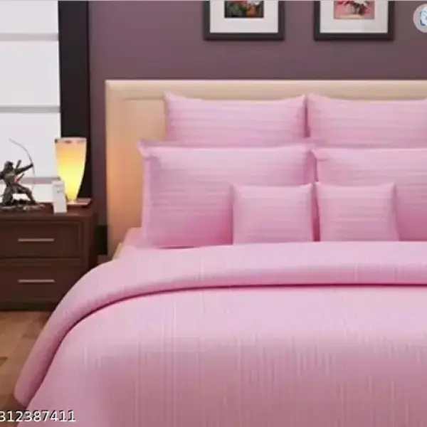 Double bed with two pillow covers