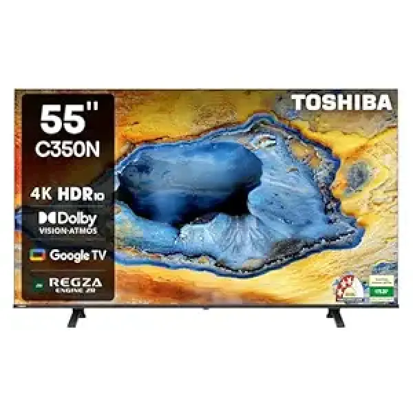 TOSHIBA 139 cm (55 inches) C350NP Series 4K Ultra HD Smart LED Google TV 55C350NP (Black)