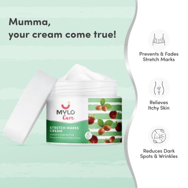 Mylo Care Stretch Marks Cream for Pregnancy with the Goodness of Shea Butter, Saffron, Kokum Butter and Aloe Vera